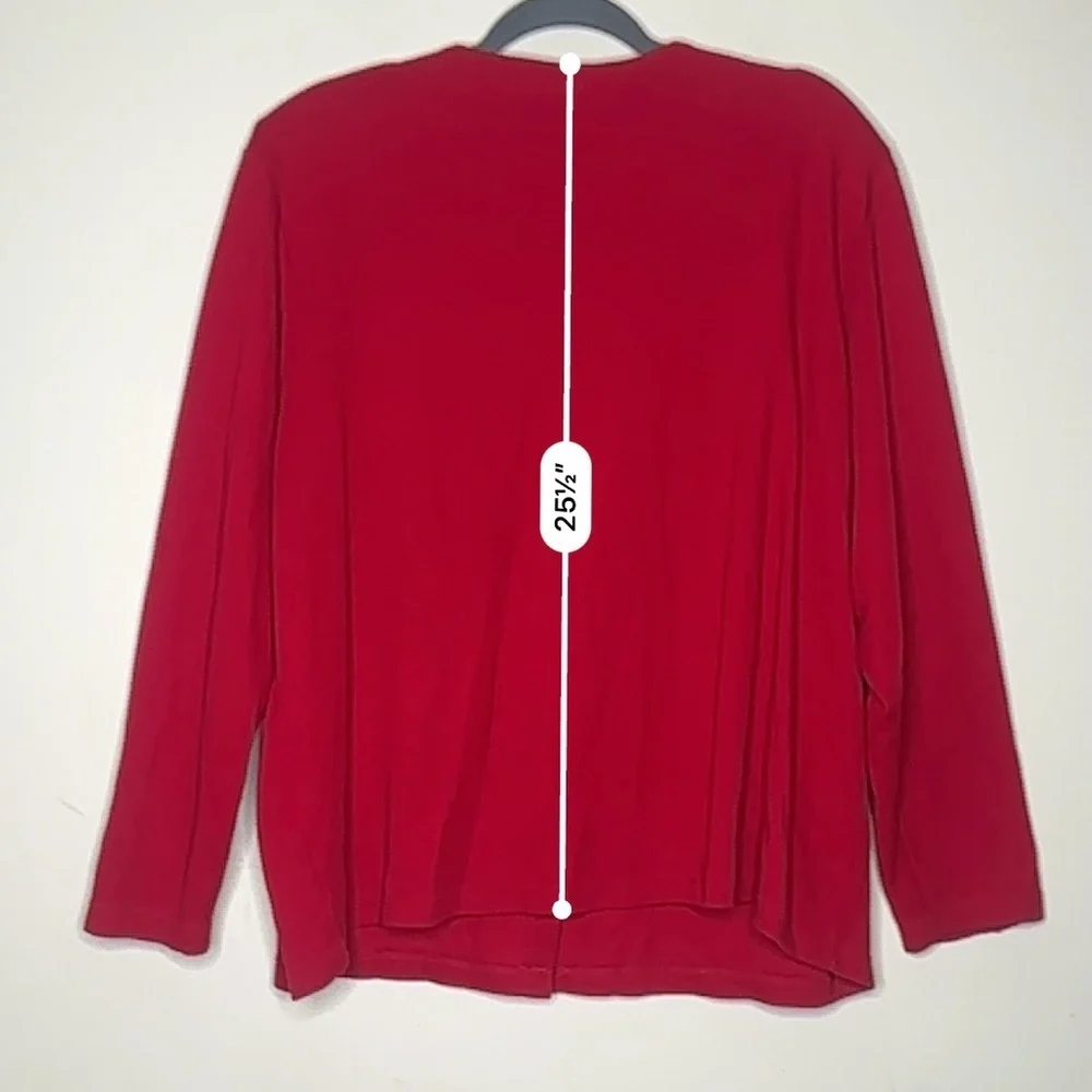 Karen Scott II‎ Holiday Christmas Cardigan Red Size 2X